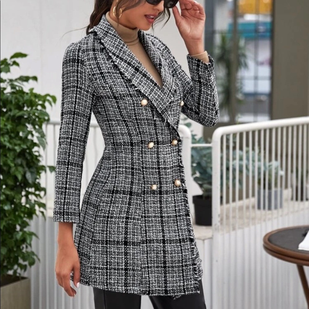 Plaid Tweed Coat - Picture 5 of 5